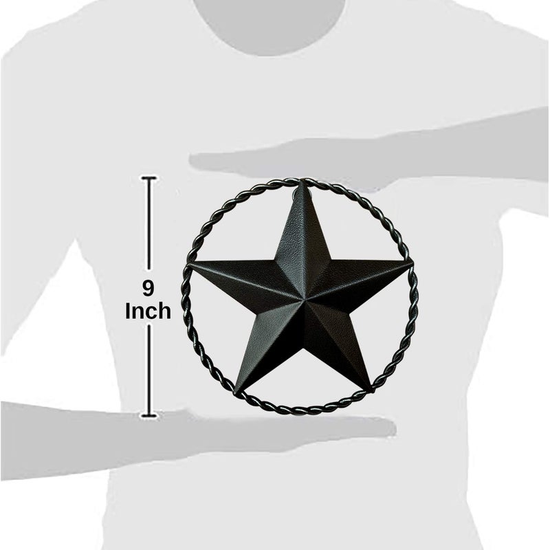 EcoRise Dark Bronze Metal Wall Star Barn Star, Rustic Western Wall Art, 9" Twisted Rope - Image 5